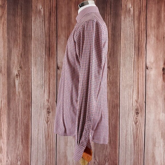 Eton Slim Fit Mens Size 43/17 Button Up Multicolor Check Long Sleeve Dress Shirt - Picture 3 of 16